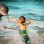 Little Girl and a Dolphin